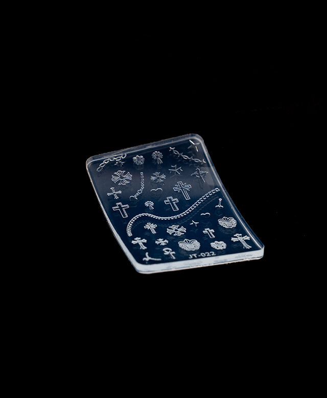 3D Silicone Stamping Plate JT-22 CROSS AND CHAINS
