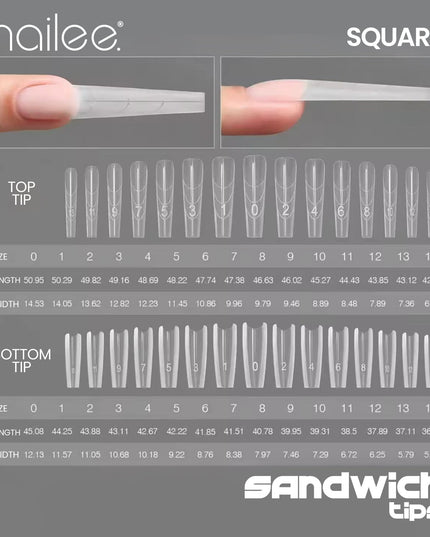 Set Sandwich Double Tips - Oval&Square - NaileeSet Sandwich Double Tips - Oval&SquareNaileesetSDTNailee