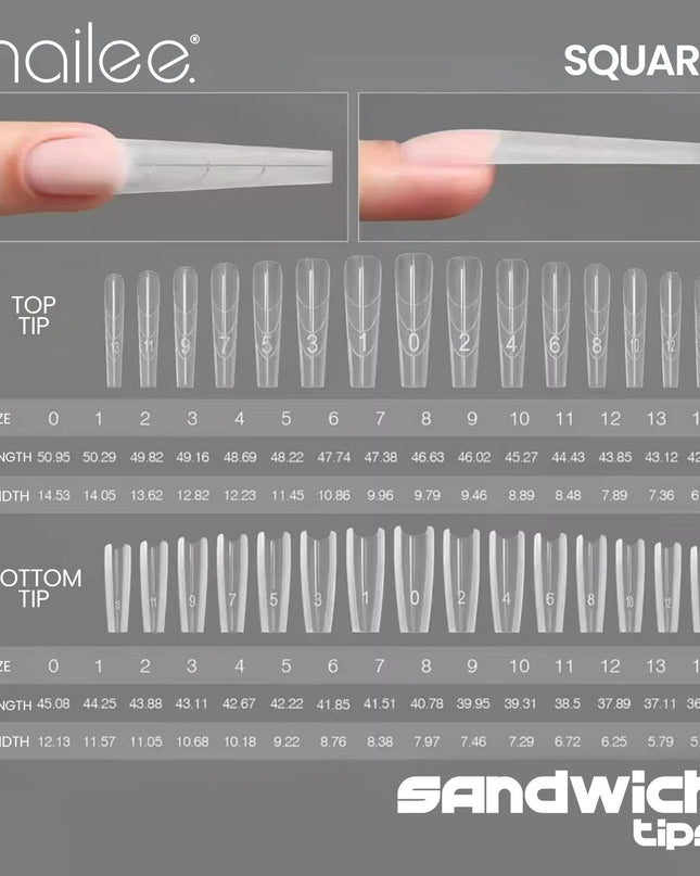 Set Sandwich Double Tips - Oval&Square - NaileeSet Sandwich Double Tips - Oval&SquareNaileesetSDTNailee