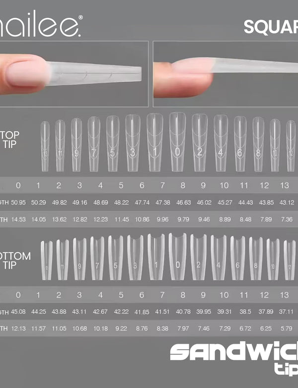 Set Sandwich Double Tips - Oval&Square