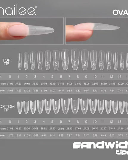 Set Sandwich Double Tips - Oval&Square - NaileeSet Sandwich Double Tips - Oval&SquareNaileesetSDTNailee