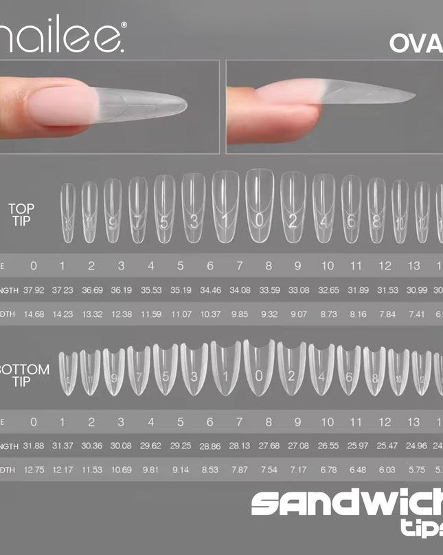 Set Sandwich Double Tips - Oval&Square - NaileeSet Sandwich Double Tips - Oval&SquareNaileesetSDTNailee